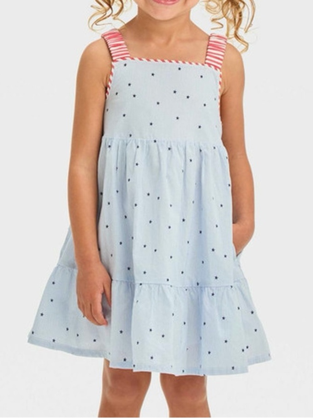 Cat & Jack Americana Striped Star Dress Red White Blue Size 4T